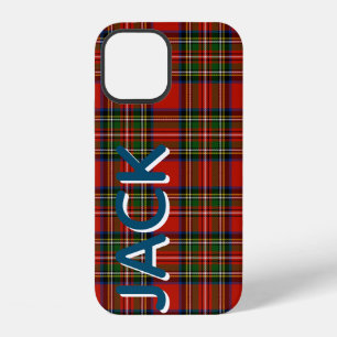 Personalized Red Plaid iPhone 12 Case