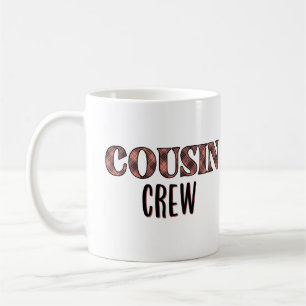 Personalized Red Plaid Pattern Cousin Crew Coffee Mug