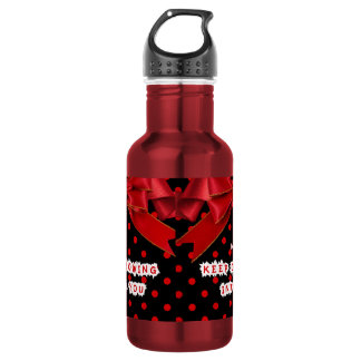 Personalized Red Polka Dot Motivational 532 Ml Water Bottle