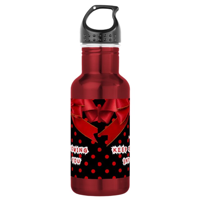 Personalized Red Polka Dot Motivational  532 Ml Water Bottle (Front)