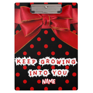 Personalized Red Polka Dot Motivational Clipboard