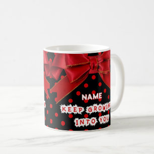 Personalized Red Polka Dot Motivational Coffee Mug
