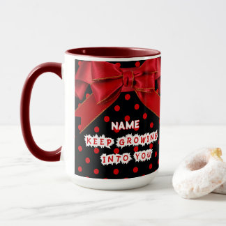 Personalized Red Polka Dot Motivational Mug