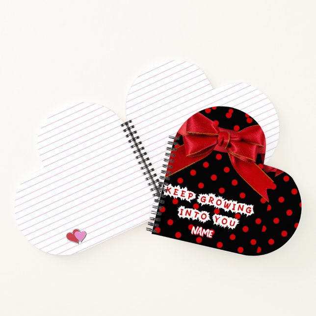 Personalized Red Polka Dot Motivational  Notebook (Inside)
