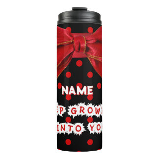 Personalized Red Polka Dot Motivational Thermal Tumbler