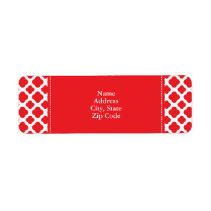 Personalized Red Quatrefoil Pattern