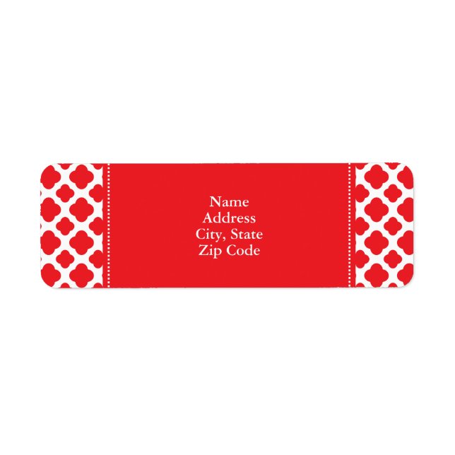 Personalized Red Quatrefoil Pattern (Front)