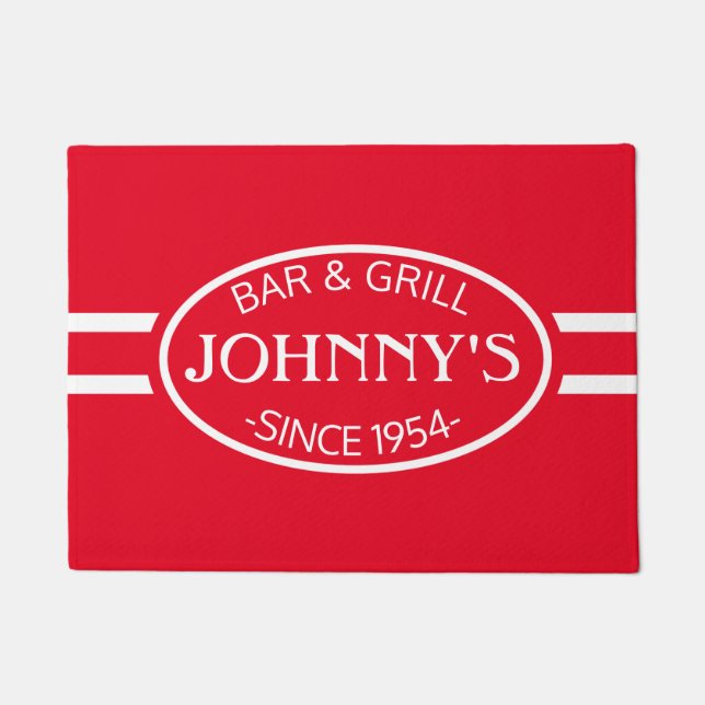 Personalized Red Racer Doormat (Front)