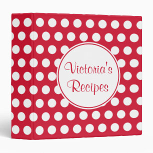Personalized Red Recipe Binder Gift