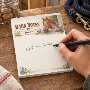 Personalized Red Roan Quarter Horse Notepad