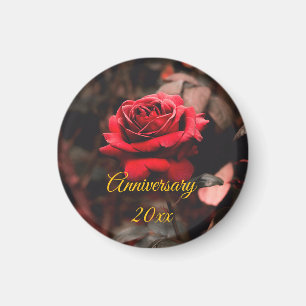 Personalized Red Rose Bloom Unique Keepsake Gift Magnet