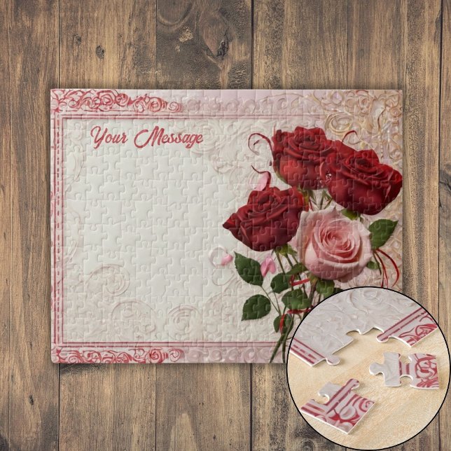 Personalized Red Rose Jigsaw Puzzle (Personalized Red Rose Jigsaw Puzzle)