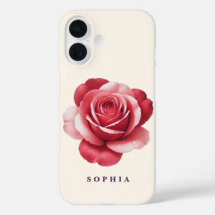 Personalized Red Rose Phone Case Elegant Romantic 