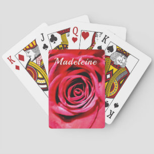 Personalized Red Rose Playing Cards