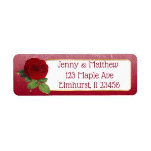 Personalized Red Rose Return Address Labels