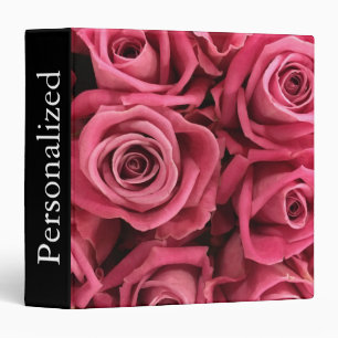 Personalized Red Roses Floral Binder