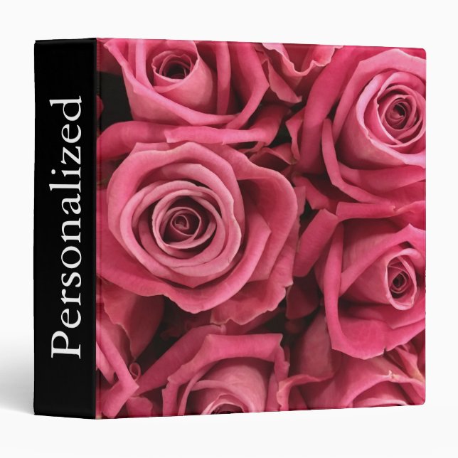 Personalized Red Roses Floral Binder (Front/Spine)