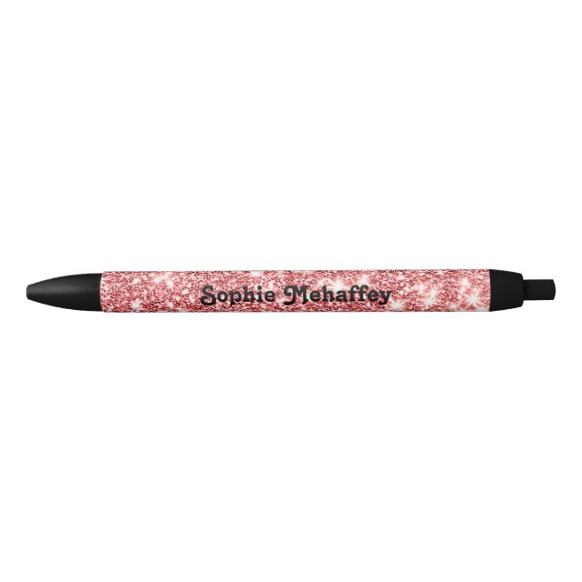 Personalized Red Scrap Sketchbook Black Ink Pen (Front)