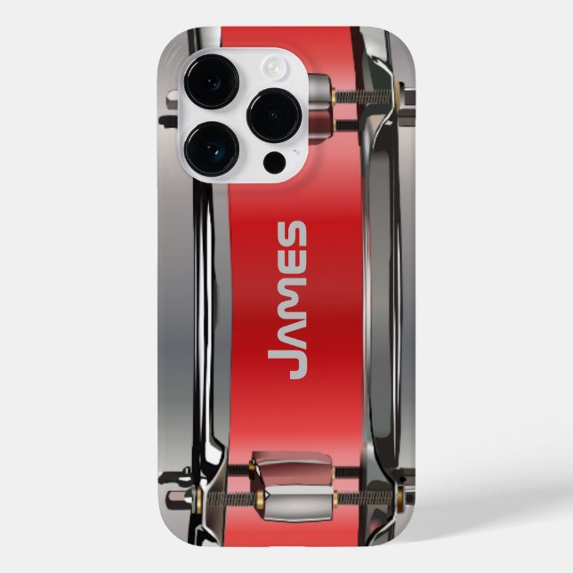 Personalized Red Snare Drum Case-Mate iPhone Case (Back)