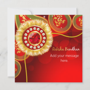 Personalized Red Sparkle Happy Raksha Bandhan