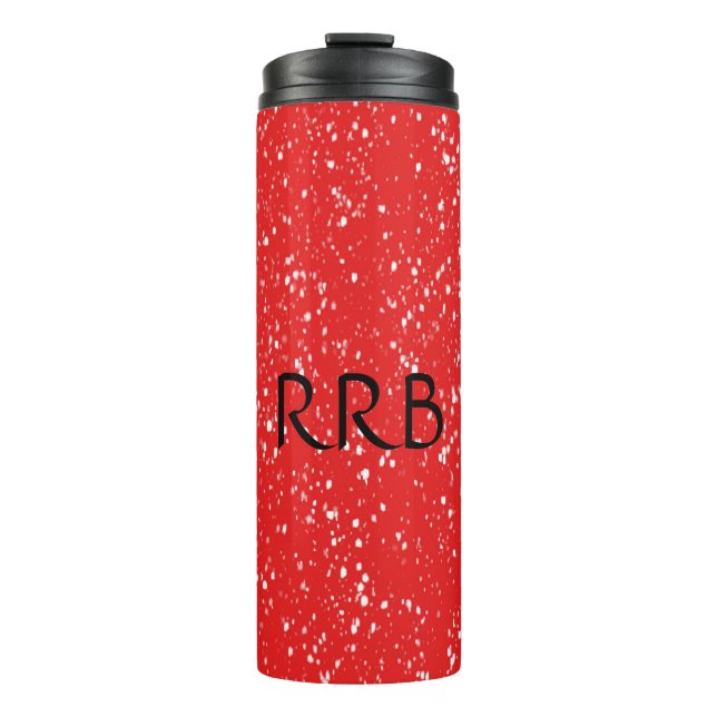 Personalized Red Speckled Thermal Tumbler (Front)