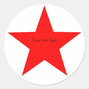 Personalized Red Star Round Classic Round Sticker