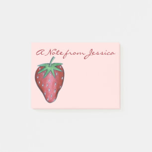 Personalized Red Strawberry Fruit Berry Post Its Post-it Notes