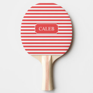 Personalized Red Stripe Ping Pong Paddle