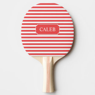 Personalized Red Stripe Ping Pong Paddle