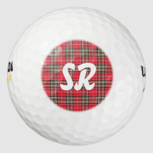 Personalized Red Tartan Plaid Golf Balls