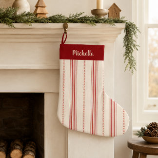 Personalized Red Ticking Stripe Stocking