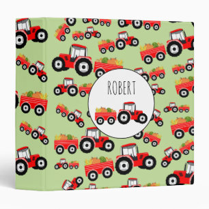 Personalized Red Tractor Truck Farm Produce Binder
