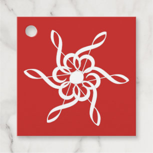 Personalized Red Treble Clef Snowflake Musical Favour Tags