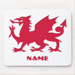 Personalized Red Welsh Dragon Mouse Pad