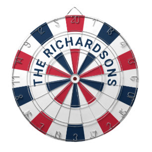 Personalized Red White and Blue 4th of July Dartboard