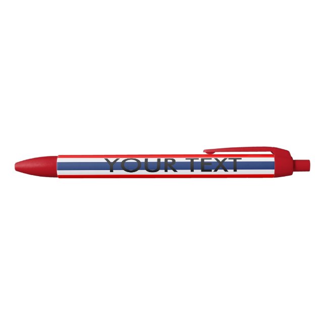 Personalized Red White and Blue Striped Pen (Top)