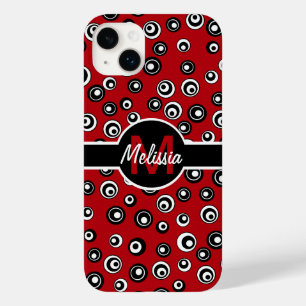 Personalized red white  black circle pattern Case-Mate iPhone 14 plus case