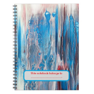Personalized Red White Blue Abstract Notebooks