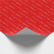 Personalized Red & White Christmas Wrapping Paper