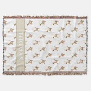 Personalized Red & White Corgi Throw Blanket