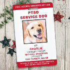 Personalized Red White PTSD Service Dog Photo ID