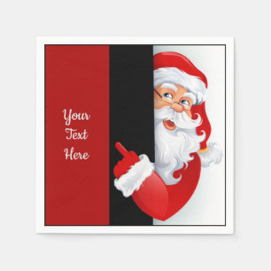 Personalized Red & White Santa Napkin