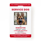 Personalized Red White Service Dog Photo ID Badge