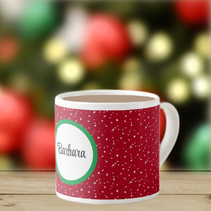 Personalized Red & White Stars 6oz Espresso Cup