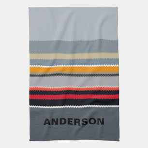 Personalized Red Yellow Blue Silver Multicolored Kitchen Towel