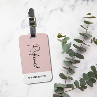 Personalized Redeemed Blush Pink Christian Faith  Luggage Tag