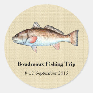 Personalized Redfish Fishing Event Stickers