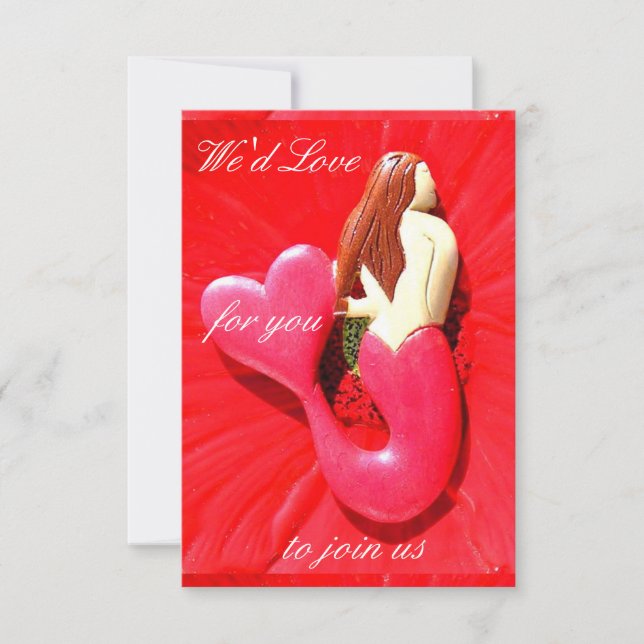 personalized redhead mermaid invitation (Front)