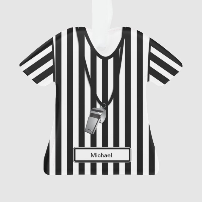 Personalized Referee with Whistle Ornament (Front)