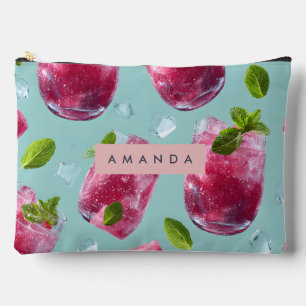 Personalized Refreshing Berry Mint Sparkle Drink Accessory Pouch